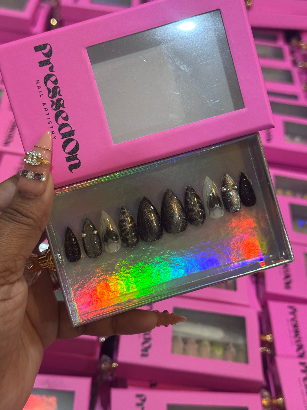 Moonlit Marble(Short) Press-On Nails