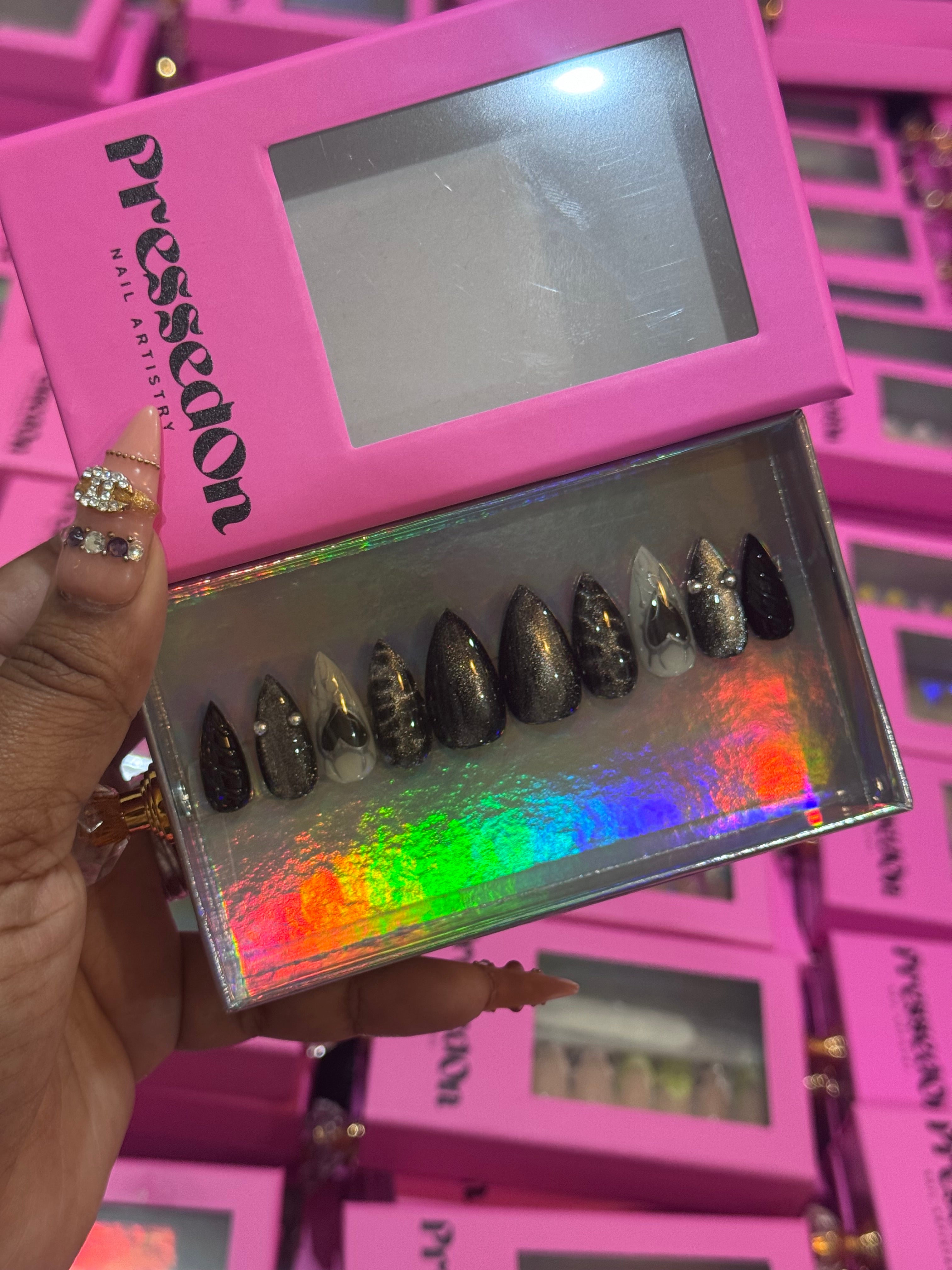 Moonlit Marble(Short) Press-On Nails