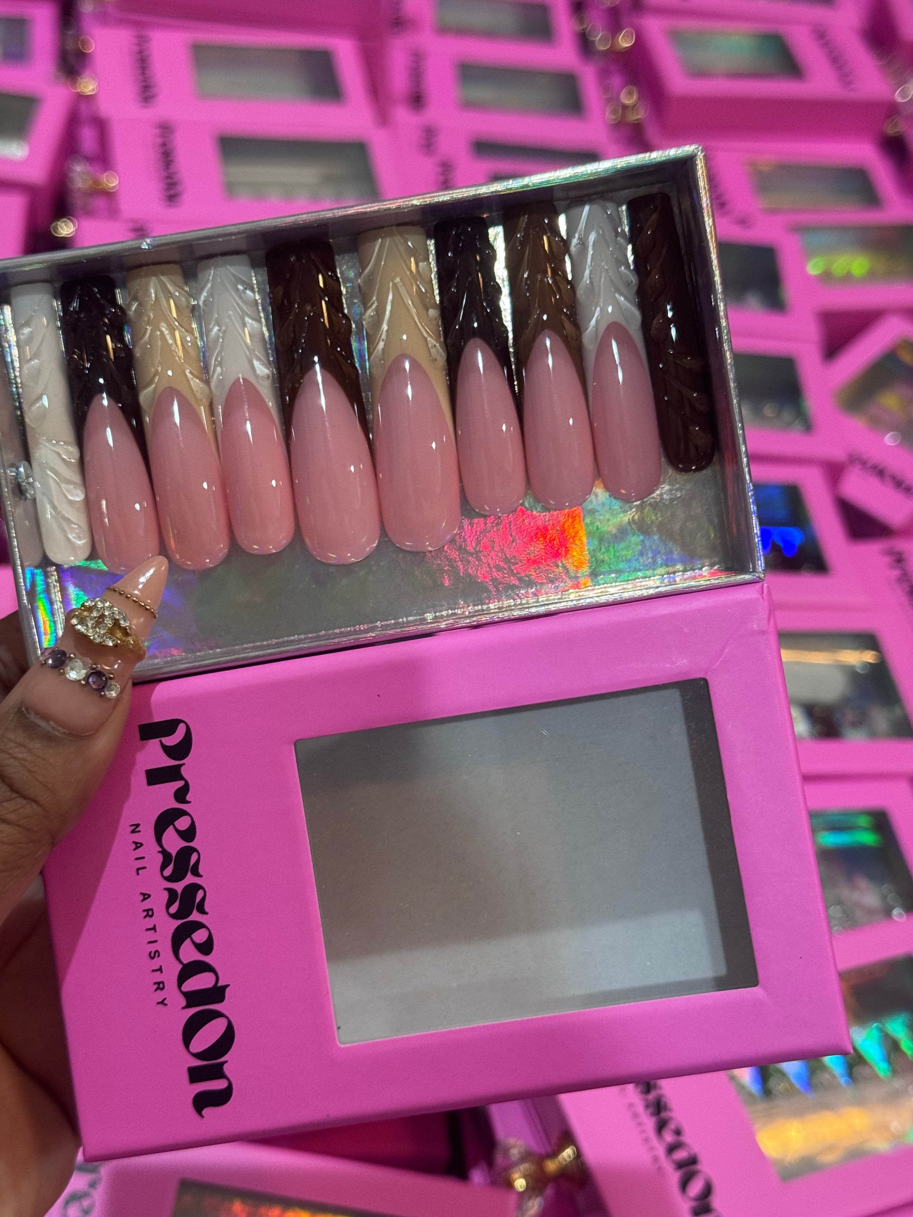 Chocolate Swirl (XLong) Press-On Nails