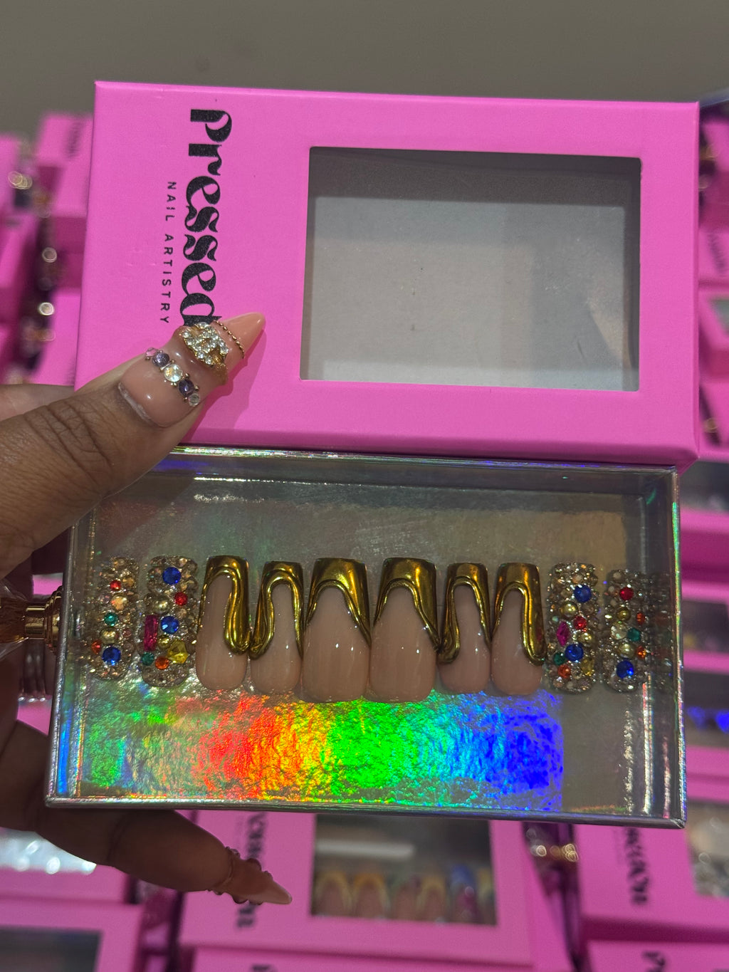 Liquid Gold (Medium) Press-On Nails