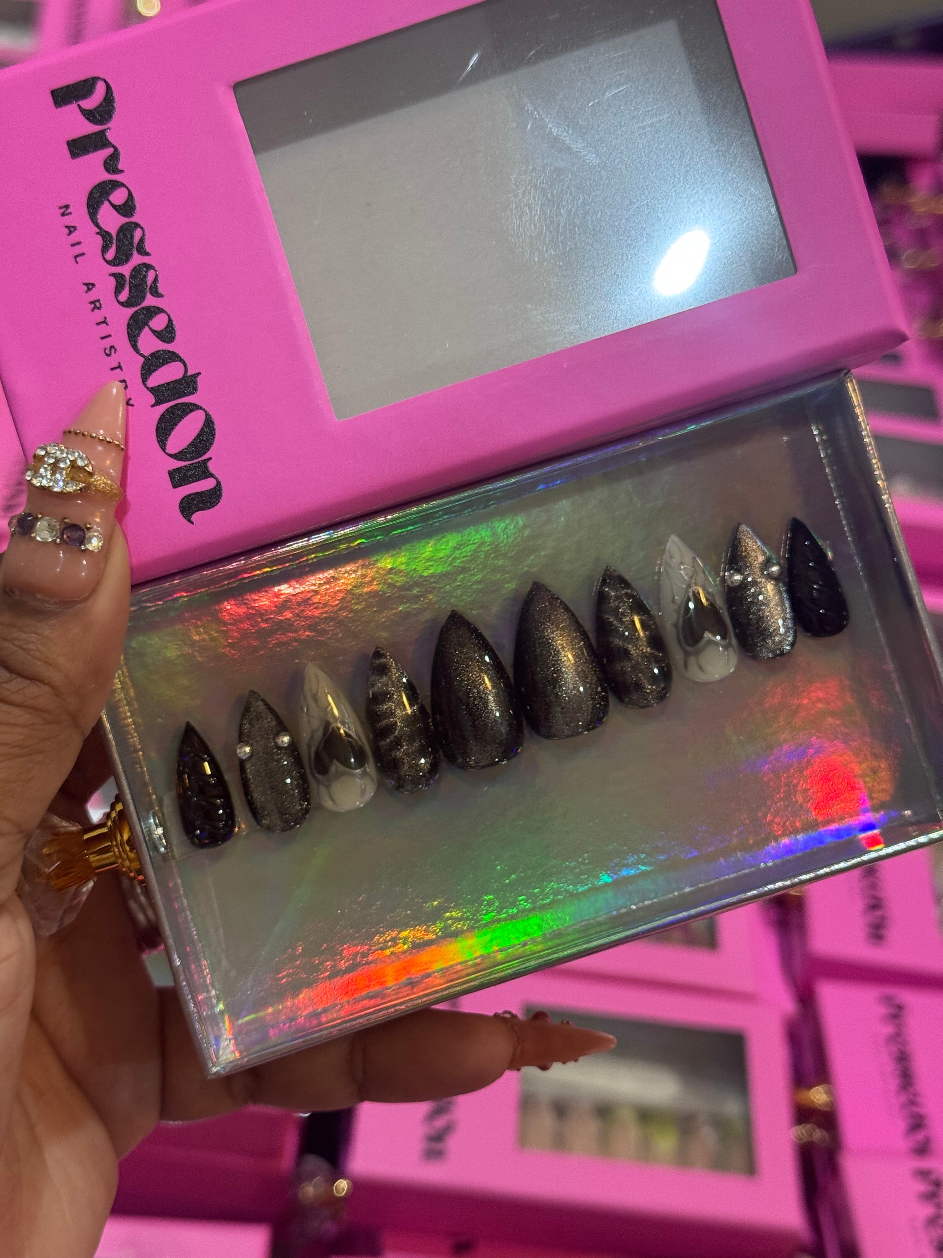 Moonlit Marble(Short) Press-On Nails