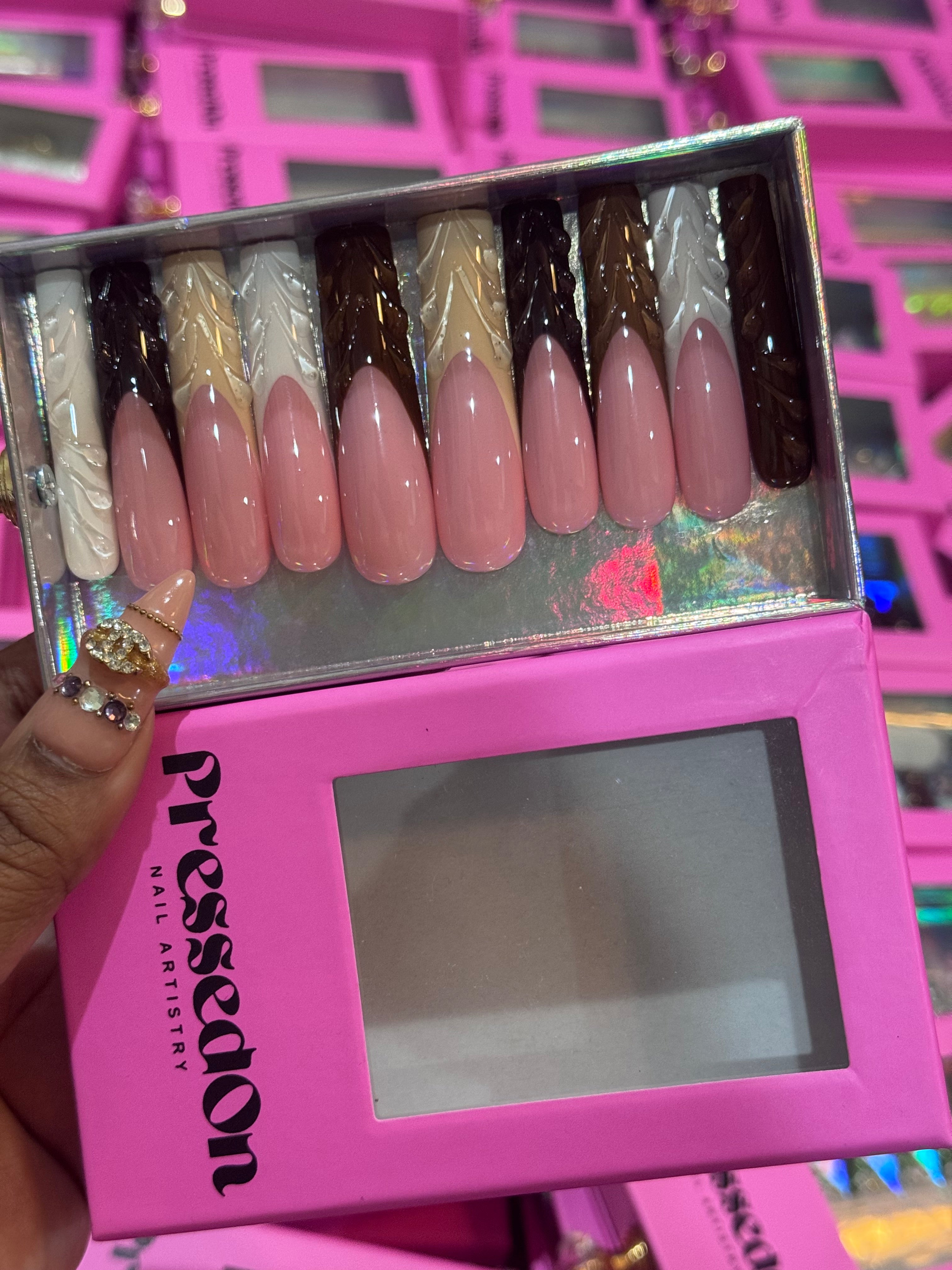 Chocolate Swirl (XLong) Press-On Nails