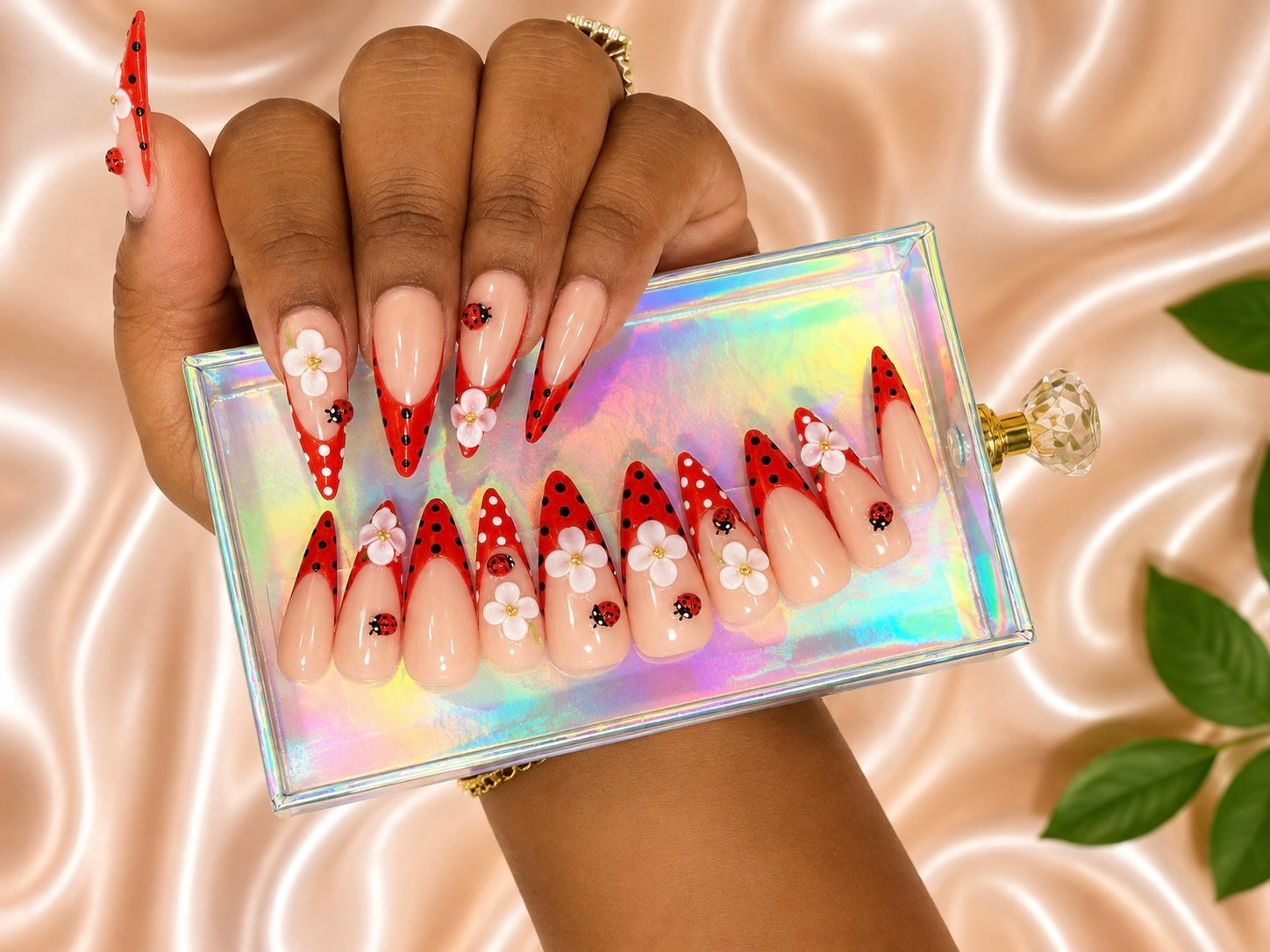 Ladybug Love (Medium Length) Press-On Nails