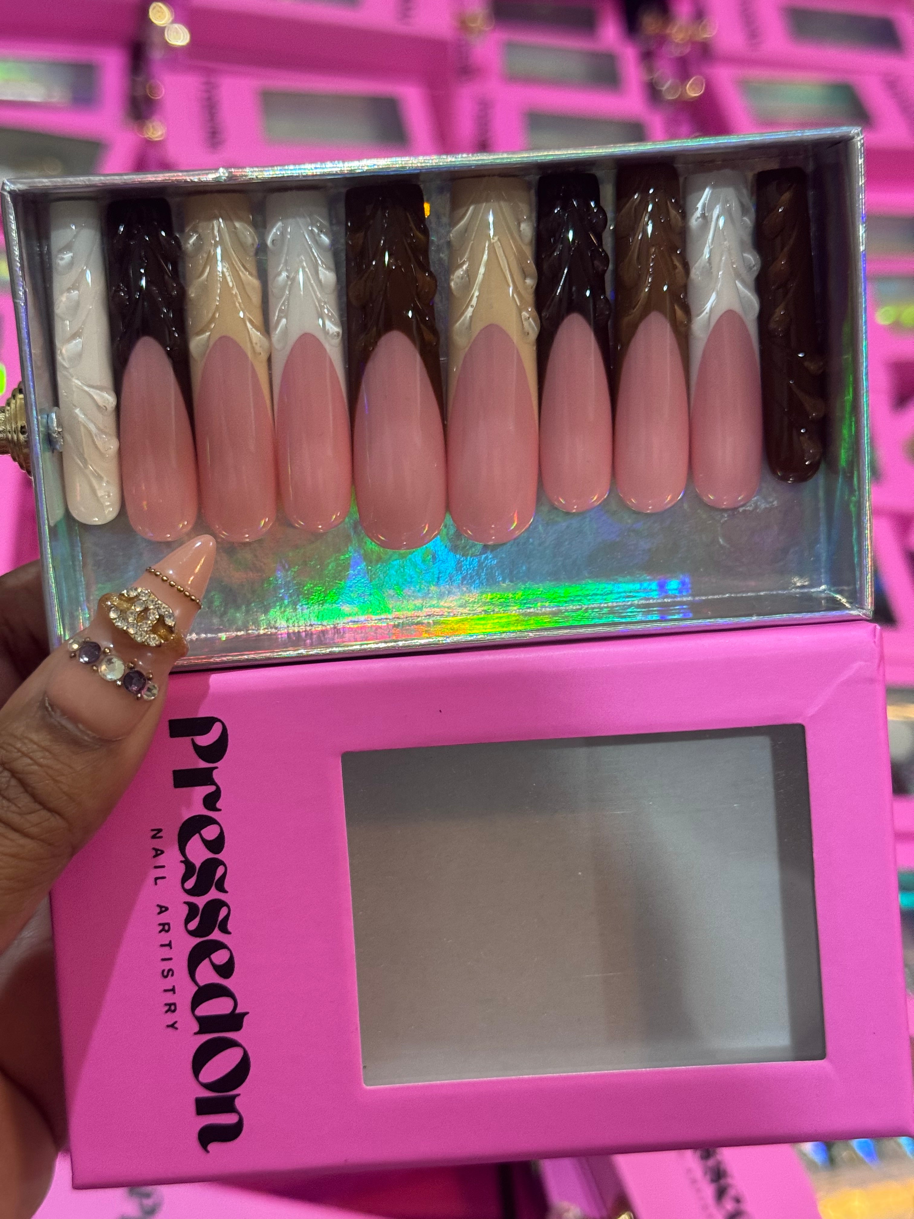 Chocolate Swirl (XLong) Press-On Nails
