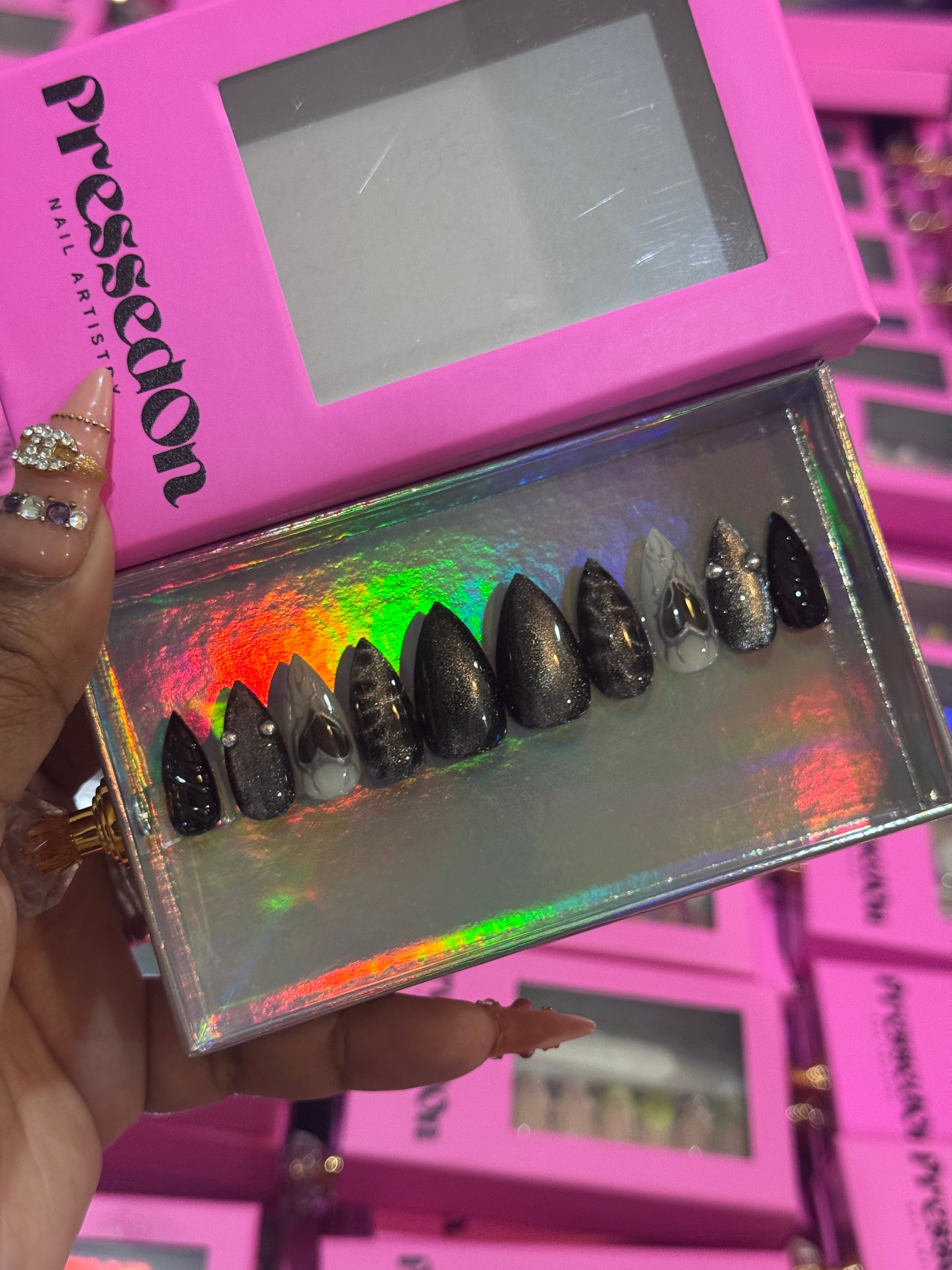 Moonlit Marble(Short) Press-On Nails