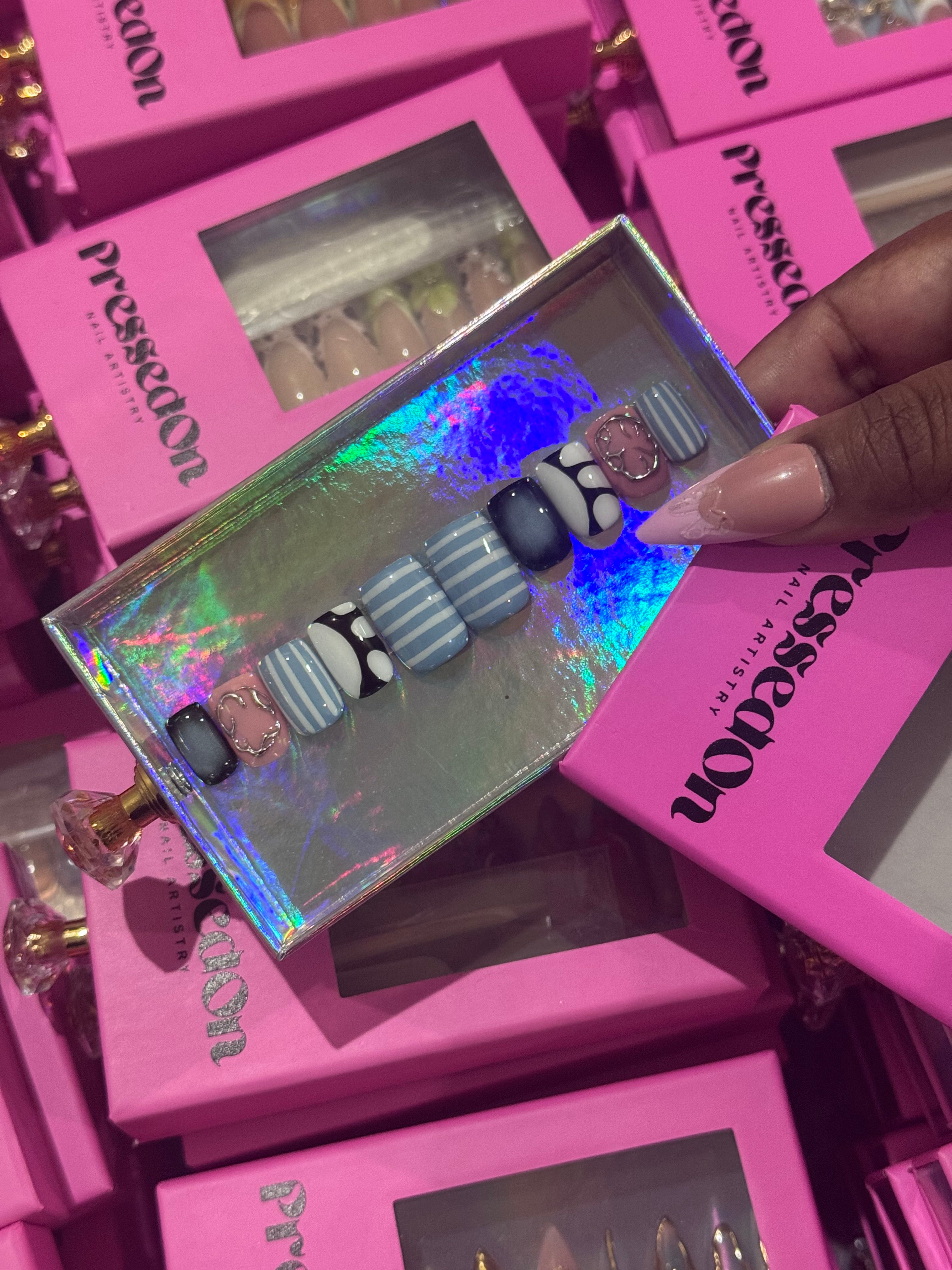 Blue Crush (Short) Press-On Nails