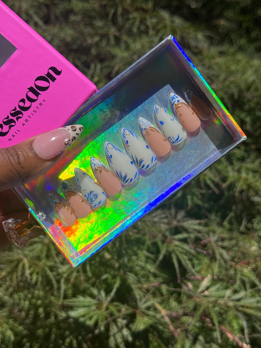 Image of Dinner Party Blue (Short) Press-On Nails