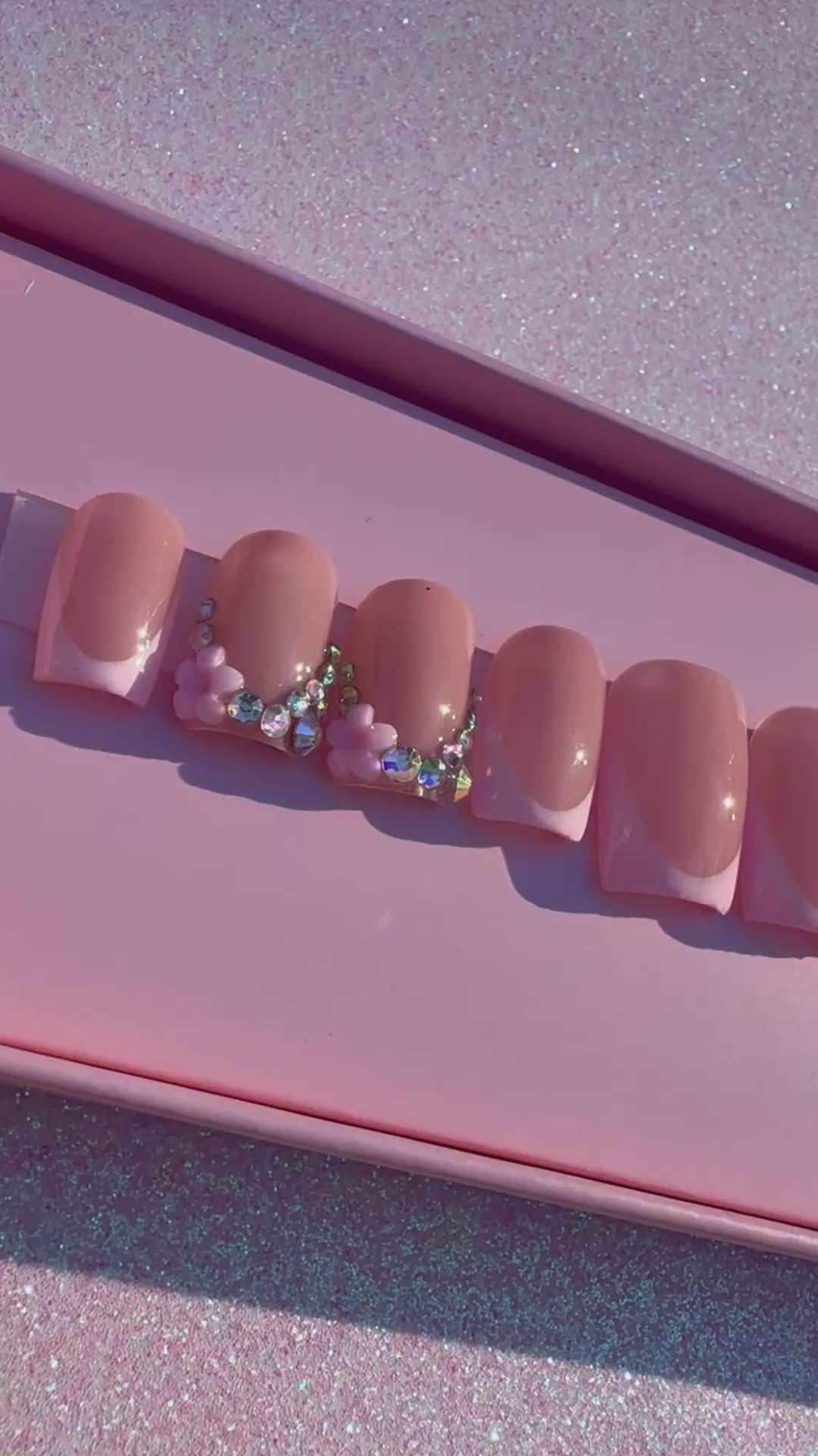 Pink Bling French (Super Short)